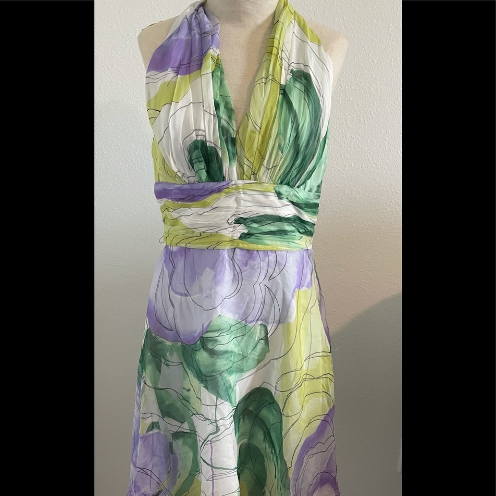 Donna Morgan chiffon halter A line dress. Size 8 New without tags